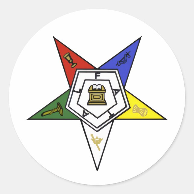 Order of the Eastern Star Emblem Classic Round Sticker (Front)