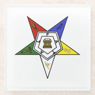 Order of the Eastern Star Emblem Glass Coaster