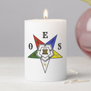 Order of the Eastern Star Emblem of the Order Pillar Candle