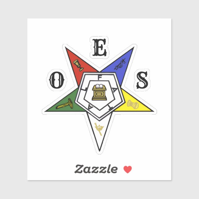 Order of the Eastern Star Emblem of the Order Sticker (Sheet)
