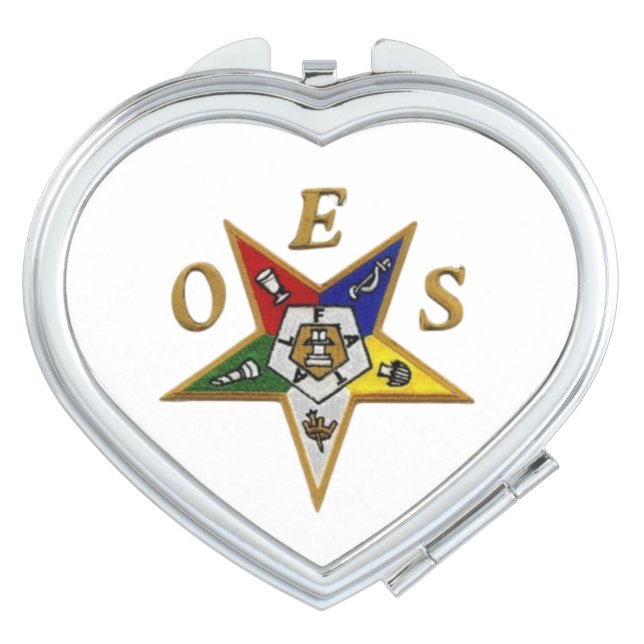ORDER of the EASTERN STAR  Heart Compact Mirror (Front)