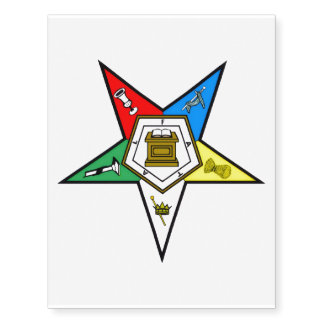Order of the Eastern Star OES  Temporary Tattoos