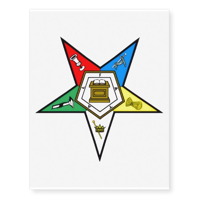 Order of the Eastern Star OES  Temporary Tattoos (Front)