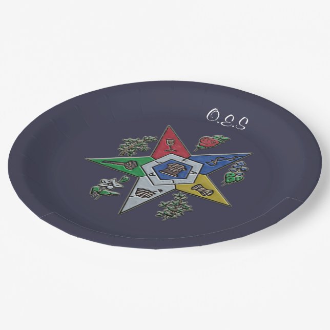 Order Of The Eastern Star Paper Plates (Angled)