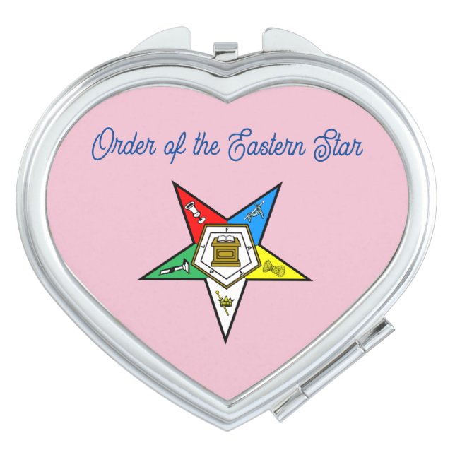 Order of the Eastern Star Pink Compact Mirror (Front)