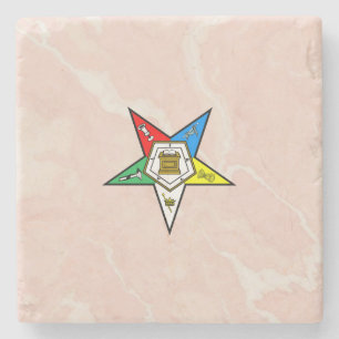 Order of the Eastern Star Pink Stone Coaster