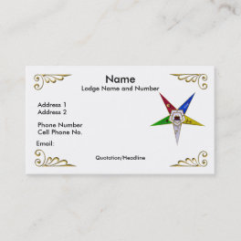 Order of the Eastern Star Profile/Business Card