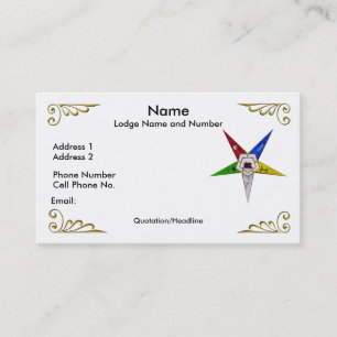 Order of the Eastern Star Profile/Business Card