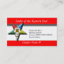 Order of the Eastern Star Red Business Card