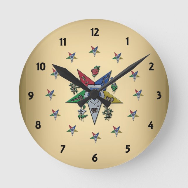 Order Of The Eastern Star Round Clock (Front)