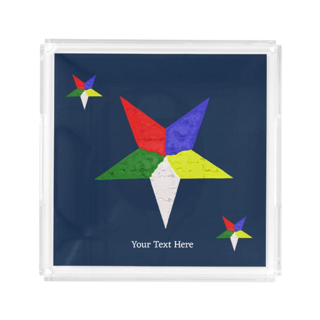 Order Of The Eastern Star (Wavy)  Acrylic Tray (Front)