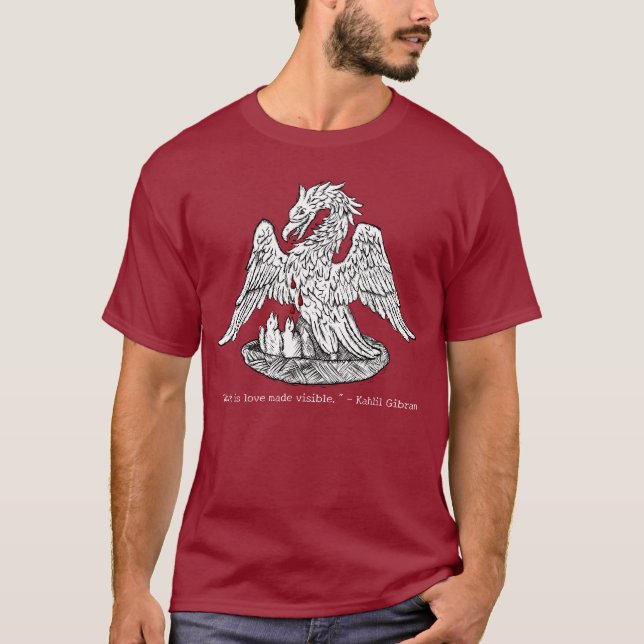 Order of the Pelican with Red Drops Woodcut T-Shirt (Front)