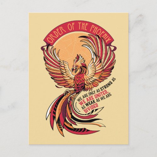 Order of the Phoenix Crosshatched Emblem Invitation Postcard
