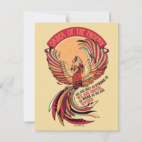 Order of the Phoenix Crosshatched Emblem Note Card