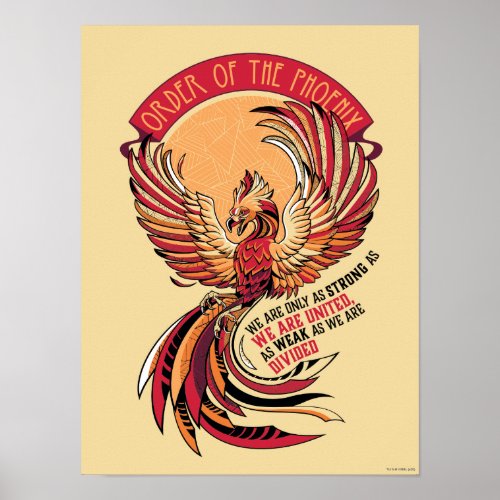 Order of the Phoenix Crosshatched Emblem Poster
