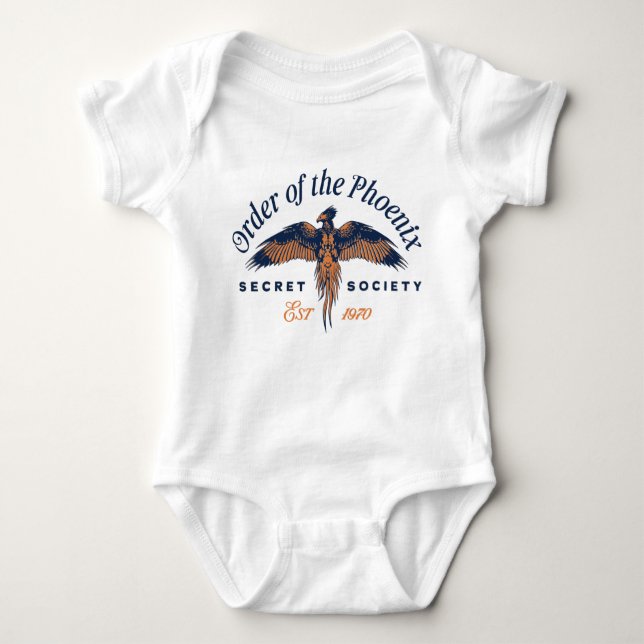 ORDER OF THE PHOENIX Secret Society Graphic Baby Bodysuit (Front)
