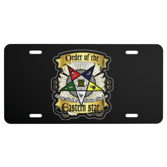 Order or Eastern Star License Plate (Front)