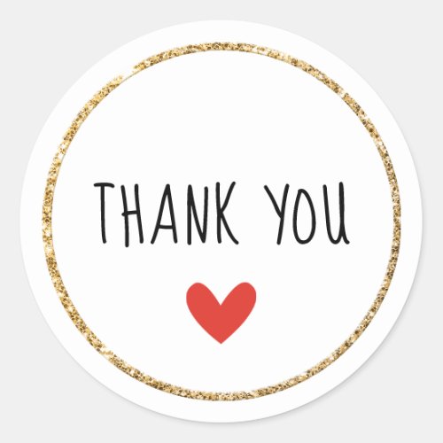 ORDER PACKAGING THANK YOU casual type red heart Classic Round Sticker