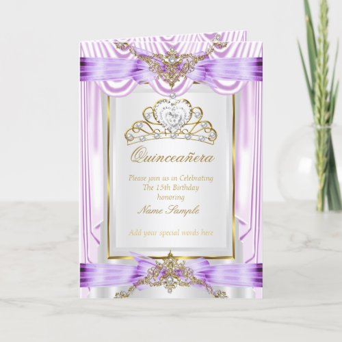 Order Quinceanera lilac purple Invitation