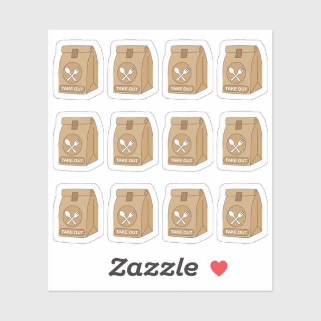 Order Take Out Food Bag Bujo Planner Calendar Sticker (Sheet)