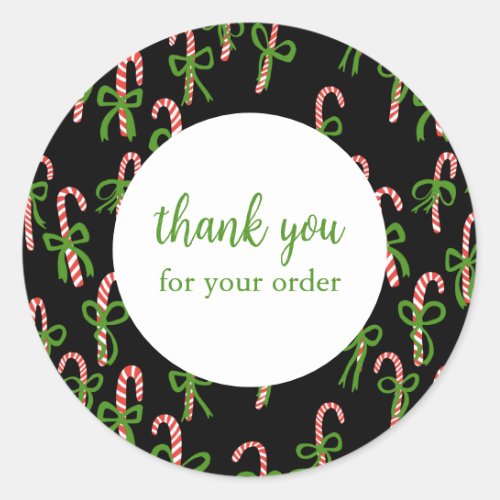 Order THANK YOU Custom Candycanes Xmas Holiday Classic Round Sticker