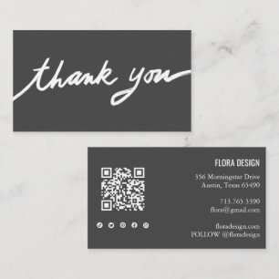 Order Thank You Custom Script QR Code Social Icons Business Card
