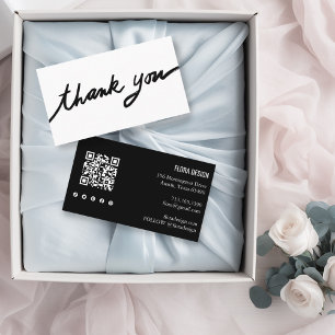 Order Thank You Custom Script QR Code Social Icons Business Card