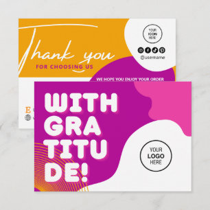 Order Thank You For Choosing Us Colorful Card