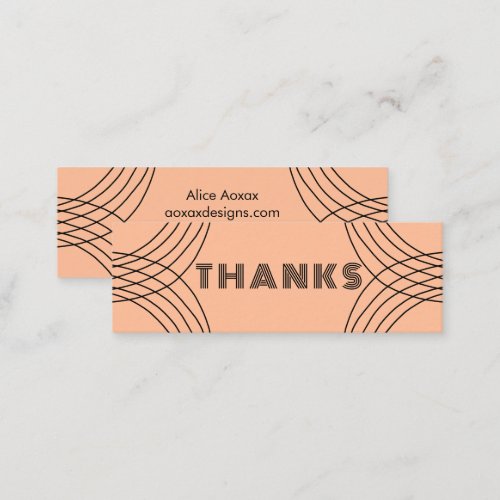 ORDER THANK YOU Minimalist Abstract Unique Graphic Mini Business Card