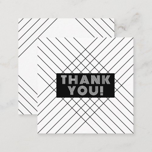 Order Thank You Minimalist Abstract Unique Graphic Square Business Card