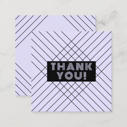 Order Thank You Minimalist Abstract Unique Purple Square Business Card