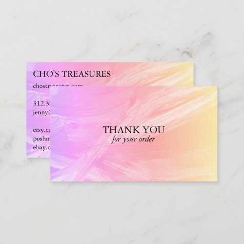 Order THANK YOU Minimalist Pastel Pink Textured  Business Card