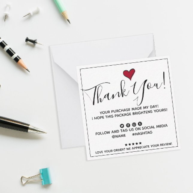 Order Thank You Note Card (Let your customers know you appreciate their business with these personalized thank you cards.)