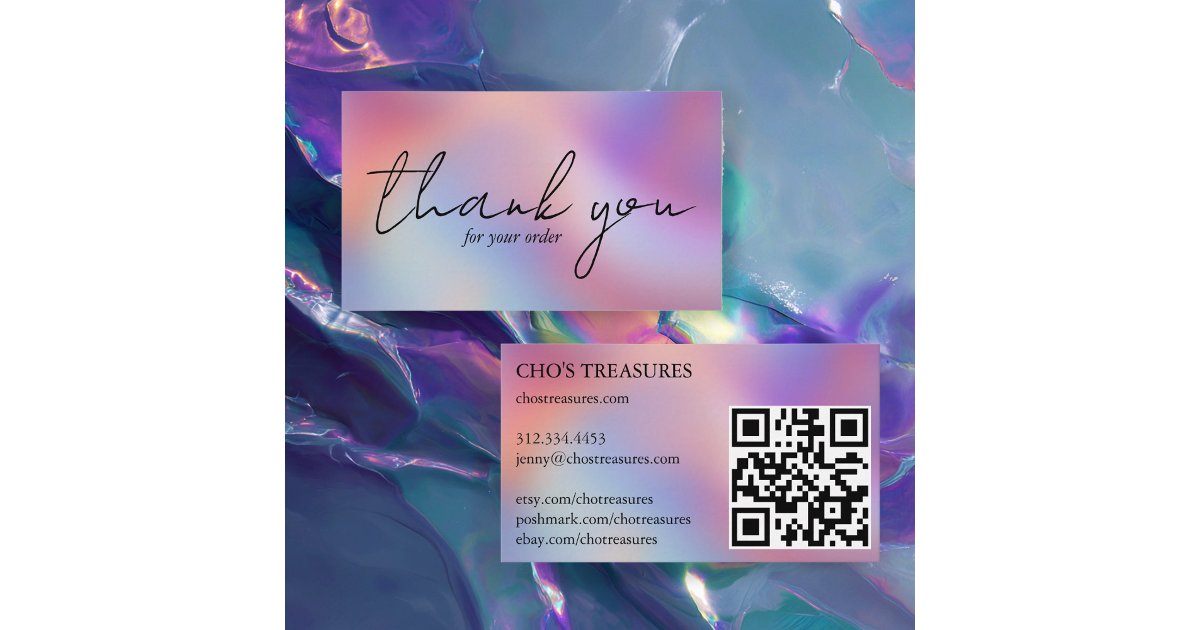 Order THANK YOU Pretty Minimalist Blur Rainbow Business Card | Zazzle