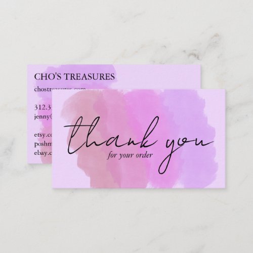 Order THANK YOU Pretty Minimalist Pastel Blobs Business Card