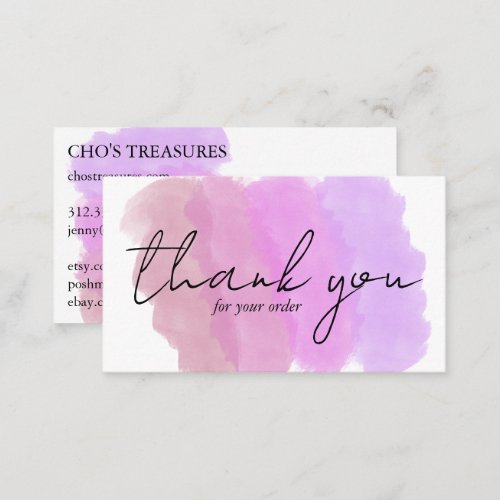 Order THANK YOU Pretty Minimalist Pastel Blobs Business Card