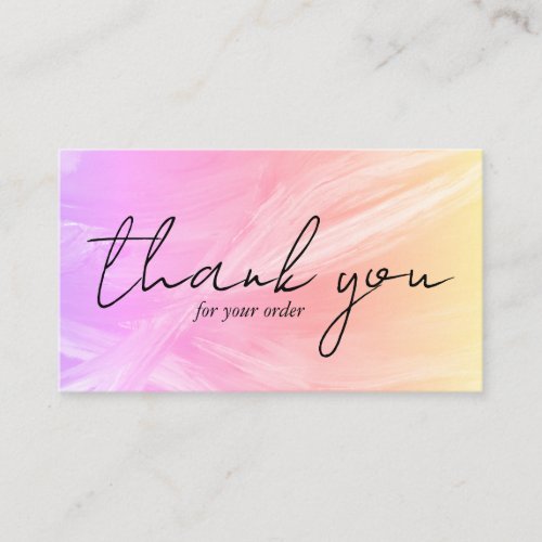 Order THANK YOU Pretty Minimalist Pastel Pink Chic Business Card