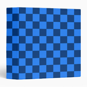 Orderly Blue Checkerboard Pattern 3 Ring Binder