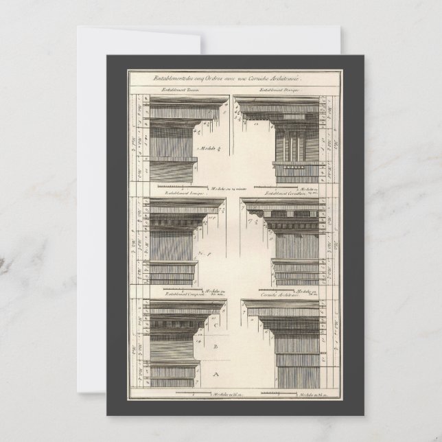 Orders of Architecture, Vintage Entablatures (Front)