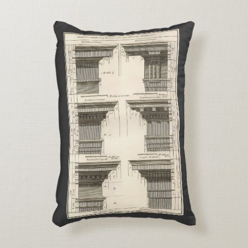 Orders of Architecture Vintage Entablatures Accent Pillow