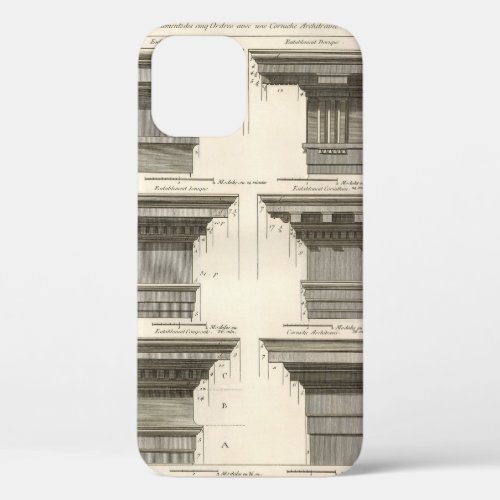 Orders of Architecture Vintage Entablatures iPhone 12 Case