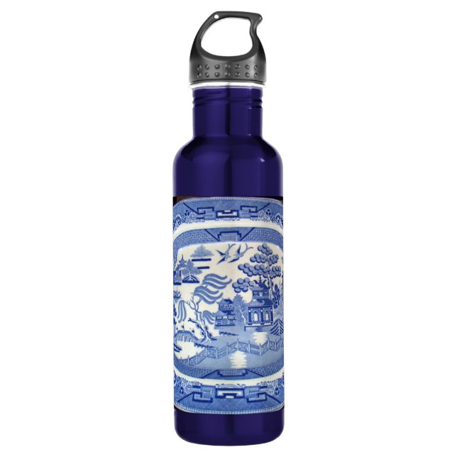 Ordinary as heirloom: Blue willow. Stainless Steel Water Bottle (Front)