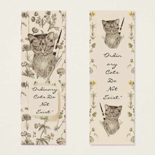 Ordinary Cats Dont Exist Floral Border Bookmarks