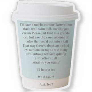 Ordinary Days Coffee Order Sticker