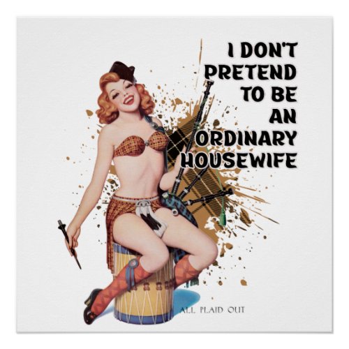 Ordinary Wife Retro Housewife Humor Pin_up Girl Poster