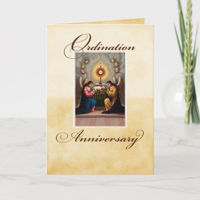 Ordination Anniversary Angels at Altar Card (Front)