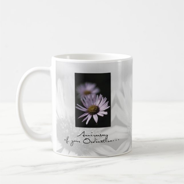 Ordination Anniversary, Aster Coffee Mug (Left)