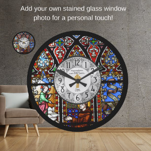 Ordination Anniversary Clock Stained Glass Custom