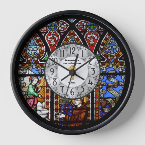 Ordination Anniversary Clock Stained Glass Custom