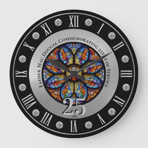 Ordination Anniversary Personalized Priest 25th Large Clock